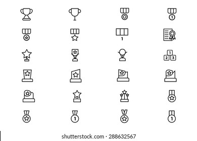 Award and Medal Vector Line Icons 3