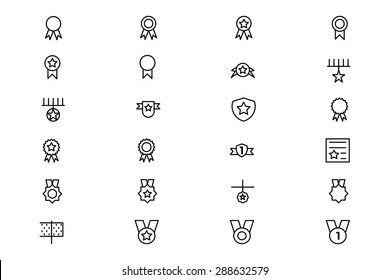 Award and Medal Vector Line Icons 1