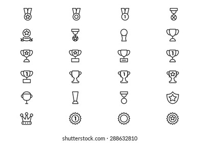 Award and Medal Vector Line Icons 2