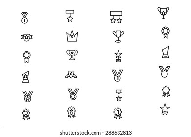 Award and Medal Vector Line Icons 4