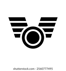 Award medal with wings. Concept of victory, achievement, and success.