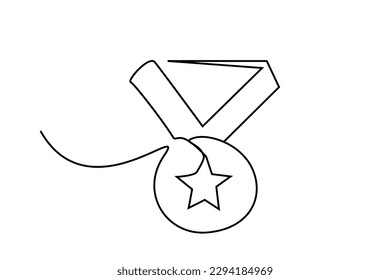 award medallion victory first star line art