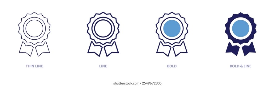 Award medals icon in 4 different styles. Thin Line, Line, Bold, and Bold Line. Duotone style. Editable stroke.