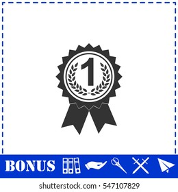 Award medals icon flat. Simple vector symbol and bonus icon
