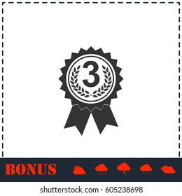 Award medals icon flat. Simple vector symbol and bonus icon