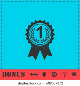 Award medals icon flat. Simple vector symbol and bonus icon