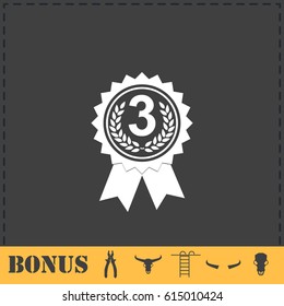 Award medals icon flat. Simple vector symbol and bonus icon