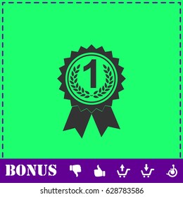 Award medals icon flat. Simple vector symbol and bonus icon