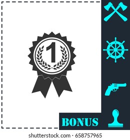 Award medals icon flat. Simple vector symbol and bonus icon