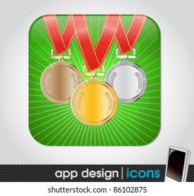award medals on the app icon for mobile devices
