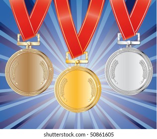 medallas de premios en segundo plano