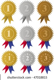 Award Medals Ribbons / Vector