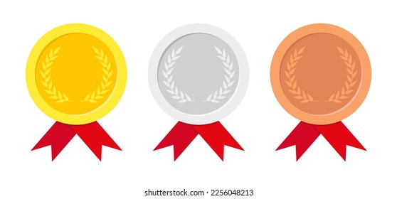 Award medals.Gold, silver and bronze medals . Prize for winners