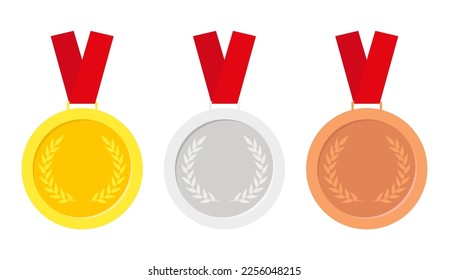 Award medals.Gold, silver and bronze medals . Prize for winners