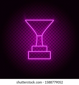 Award, media vector icon. Element of simple icon for websites, web design, mobile app, info graphics. Pink color. Neon vector on dark background