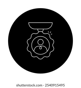 Award of Merit Icon – Medal with Gear, Representing Excellence, Recognition, and Achievement