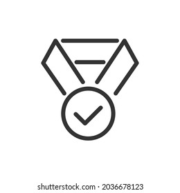 Award minimal line icon. Web stroke symbol design. Award sign isolated on a white background. Premium line icon.