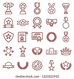 award minimal thin line web icon set. simple vector illustration outline. concept for infographic, website or app.