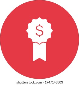 Award, money, profit, badge icon vector image. Can also be used for Finance and Money. Suitable for use on web apps, mobile apps and print media.