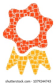 Award mosaic icon of rectangles and circles in various sizes. Vector objects are organized into award mosaic design concept.
