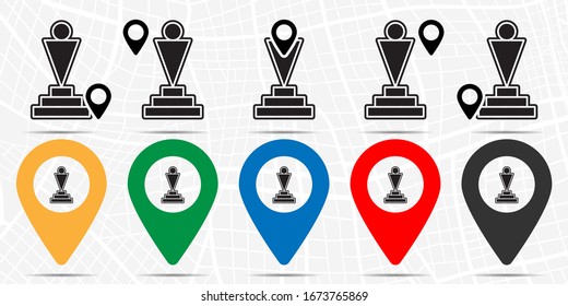 Award movie icon in location set. Simple glyph, flat illustration element of cinema theme icons