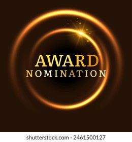 Award nomination background golden film movie vector logo ceremony poster