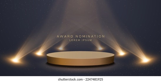 Award Nomination Background. Luxury Banner With Spotlights and Stage