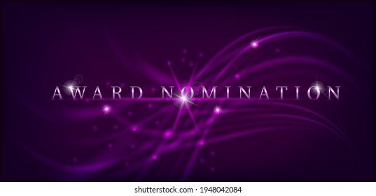 Award nomination for banner design. Award nomination background. Vector illustration. Purple background.