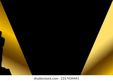 Award nomination banner, gold frame vector illustration. winner prize design of stylish cover, shiny golden border with sparkle light effect, luxury elegant card isolated on black background