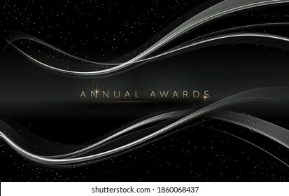 Award nomination ceremony luxury background with golden glitter sparkles