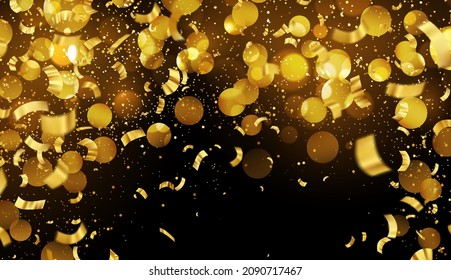 Award nomination ceremony luxury background with golden glitter sparkles and bokeh for  holiday greeting, Christmas card, wedding invitation