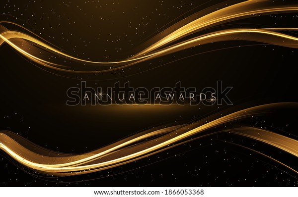 金色の輝きを持つ高級な背景に賞の指名セレモニー のベクター画像素材 ロイヤリティフリー