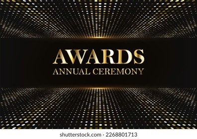 Award nomination, gold glitter text vector illustration.