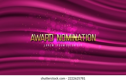 Award nomination on curtain background. Vector illustration.