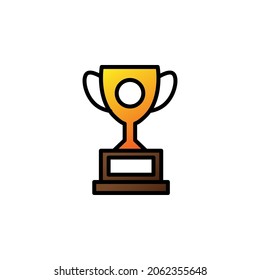 Award With Outline Colour Icon Vector Illustration