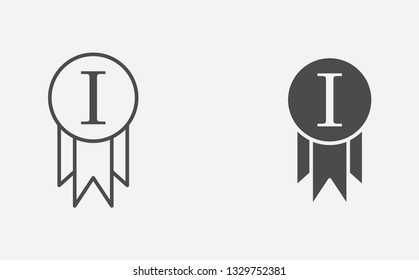 Award outline and filled vector icon sign symbol