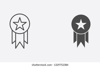 Award outline and filled vector icon sign symbol