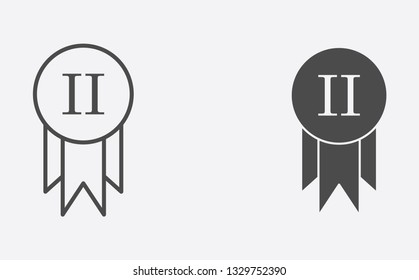 Award outline and filled vector icon sign symbol