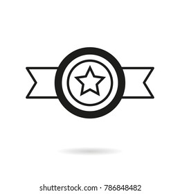 Award - outline vector icon. Black pictogram isolated on a white background. Line symbol for design, logo, infographic and website.