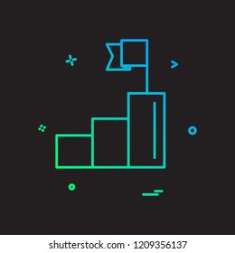 Award pedestal sport winner icon vector design