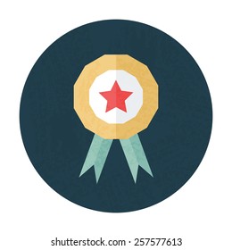 Award pencil texture stylized circle icon. Flat icon with pencil texture