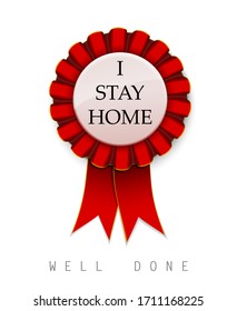 Award for people who stay home. Prize of safety. Vector.