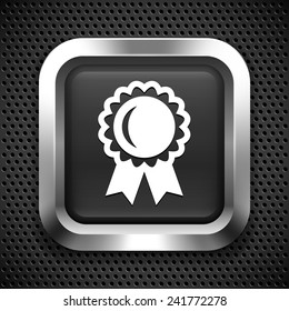 Award Pin on Black Square Button