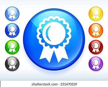 Award Pin on Multi Color Round Button