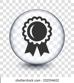 Award Pin on Transparent Round Button