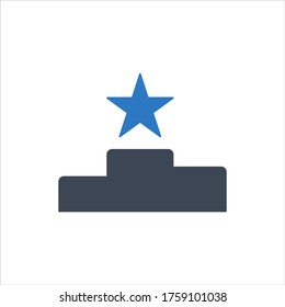 Icono de vector de podio de premio sobre fondo blanco