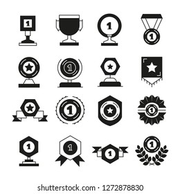award and prize icons set 