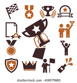 award, prize, reward icon set