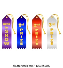 Award Prize Ribbons Vector Icon Illustration