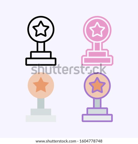 Award prize vector icon. First place winner. Contain line, flat and combined variant of pictogram icon.